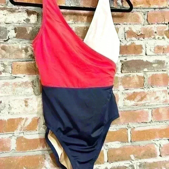 J Crew Red White and Blue Colorblock Swimsuit Size Small - Picture 4 of 10